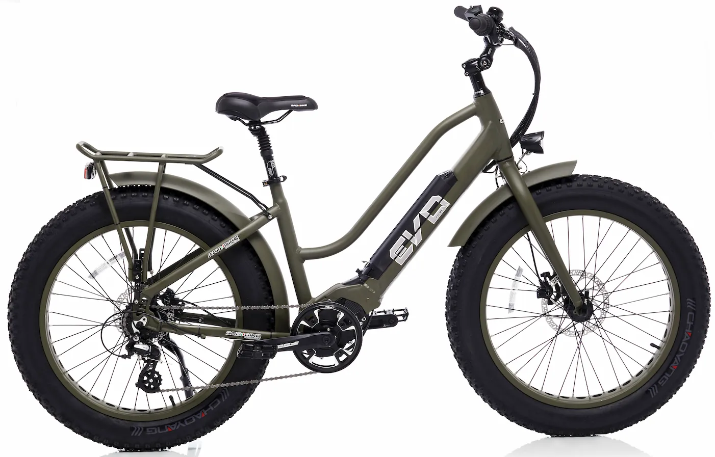 Elektrische Fatbike met lage instap Middenmotor Bad Bike Polini 250W Groen