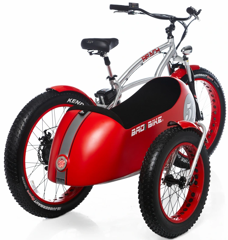 Zijspan Fiets Elektrische Fatbike Speed Pedelec Bad Bike 500W Rood