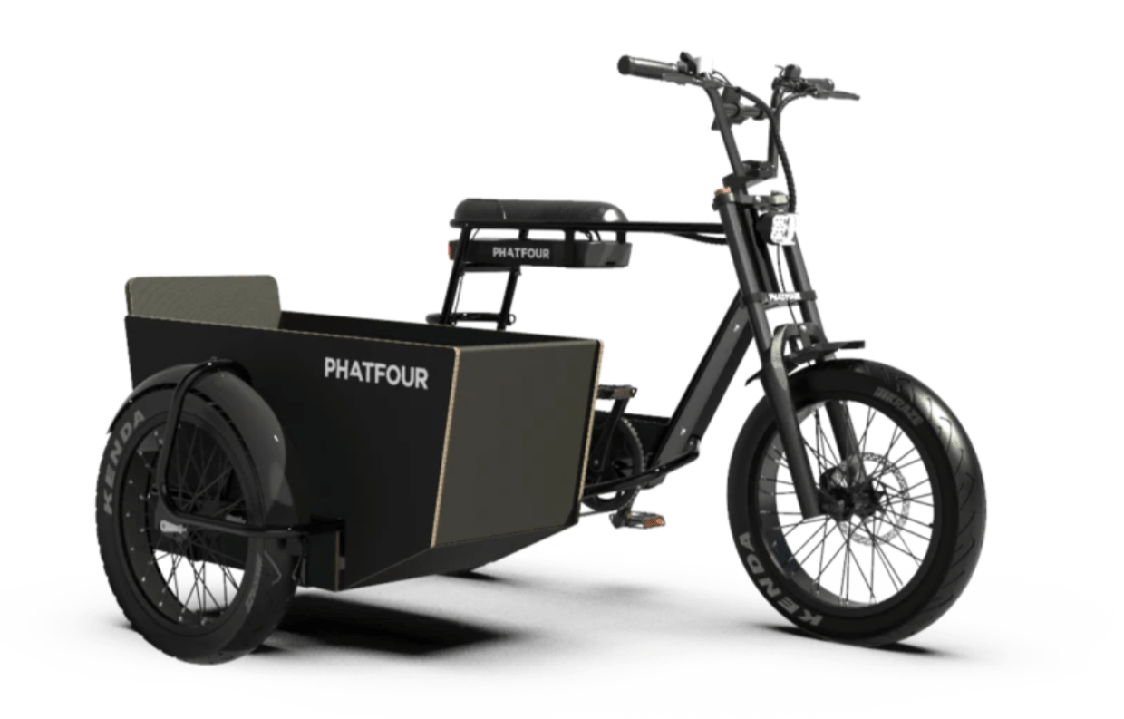 Elektrische Fatbike Zijspan fiets Phatfour 470Wh FLS+ Groen