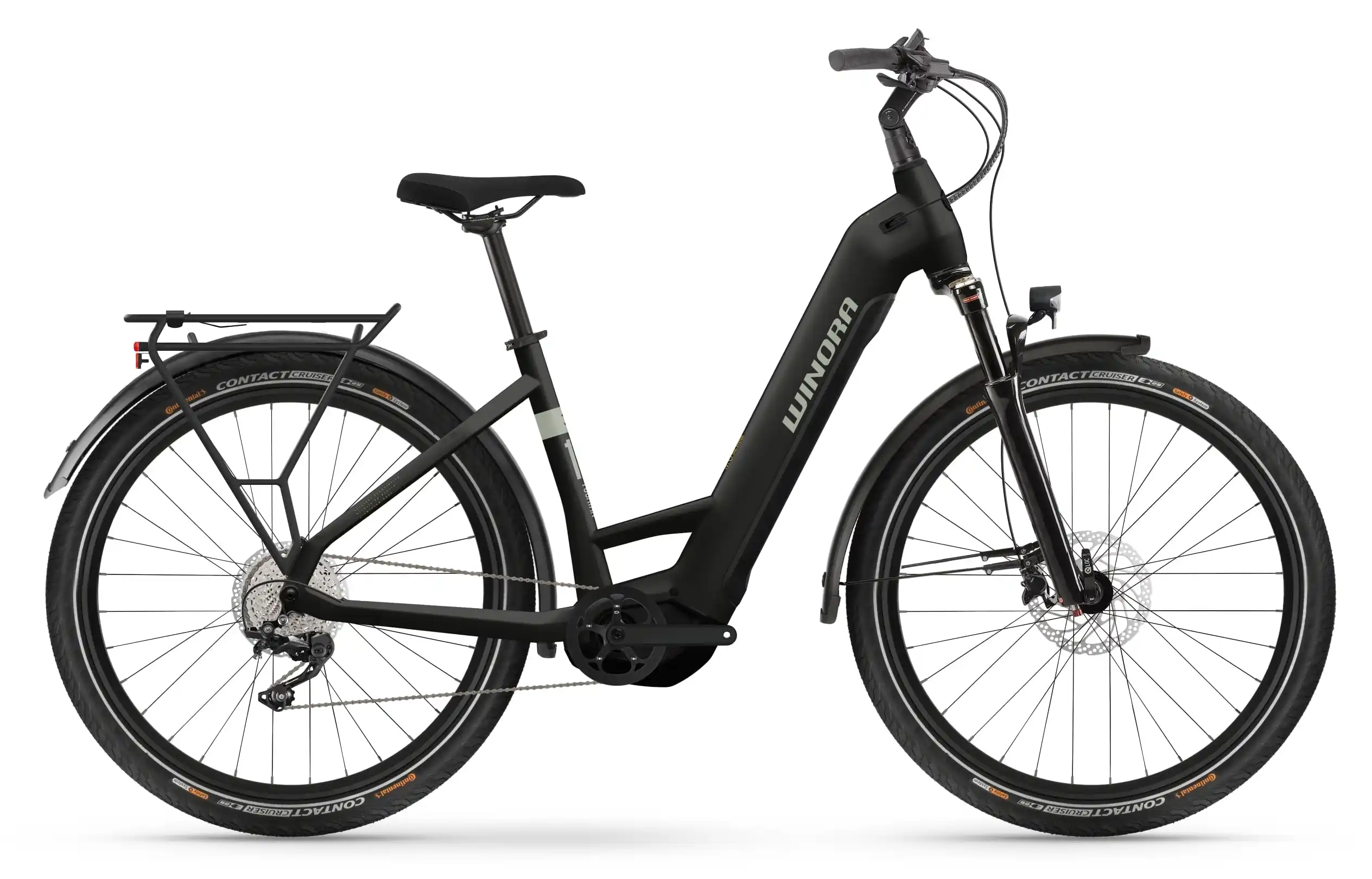 Winora Yucatan X10 sportieve elektrische fiets dames 750 Wh zwart 50cm